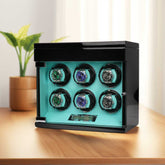 Stylish 6 Watch Winder Box with Extra Drawer - Reliable and Functional Design